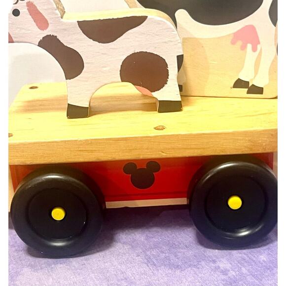 Disney Melissa & Doug Mickey Mouse Clubhouse On The Farm Wooden Tractor Set - Picture 3 of 5